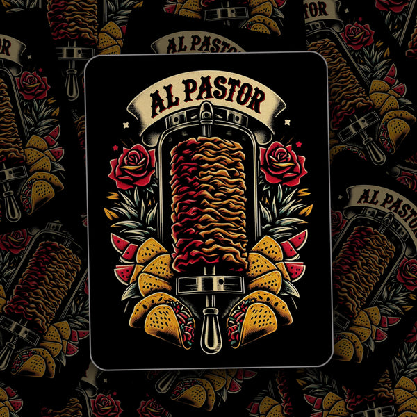 taco gear al pastor illustraton sticker design