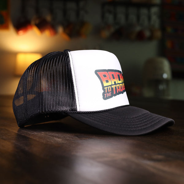 BACK TO THE TAQUERIA TACO GEAR SOFT TRUCKER HAT SIDE VIEW