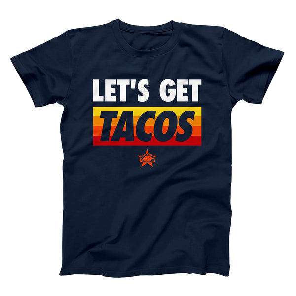 let's get tacos houston taco gear shirt in navy blue retro