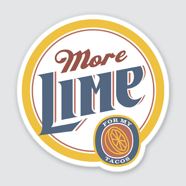 more lime taco beer sticker from taco gear in corpus christi, texas