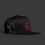 taco social club mesh trucker hat in black side view from taco gear in corpus christi, texas