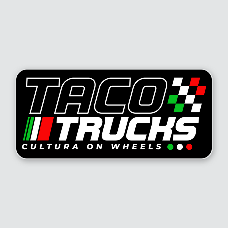 taco trucks racing sticker from taco gear in corpus christi, texas