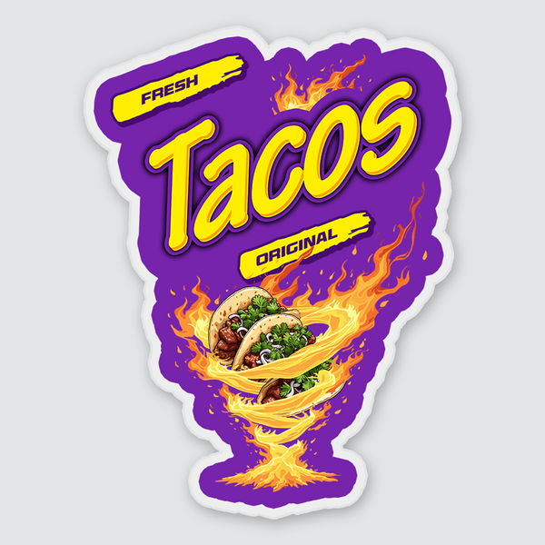 taco snack sticker from taco gear in corpus christi, texas