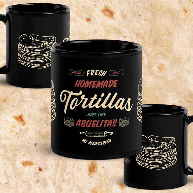 taco gear fresh homemade tortillas coffee mug in black