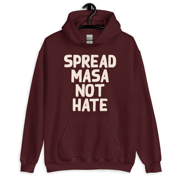 spread masa not hate hoodie in maroon from taco gear®