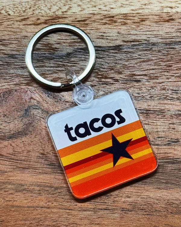 Houston Tacos Keychain (Square)