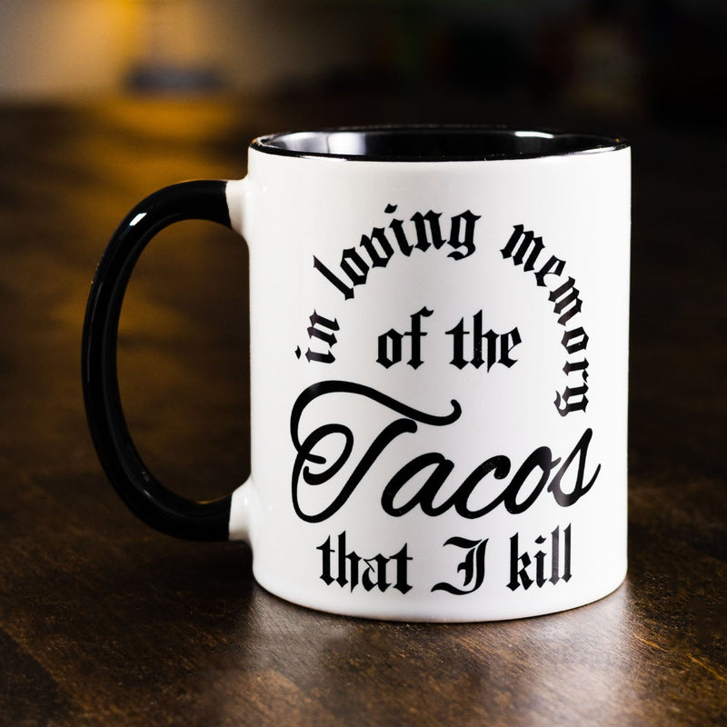 in loving memory tacos ceramic mug from taco gear