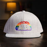 taco gear taco pride rainbow snapback hat front view
