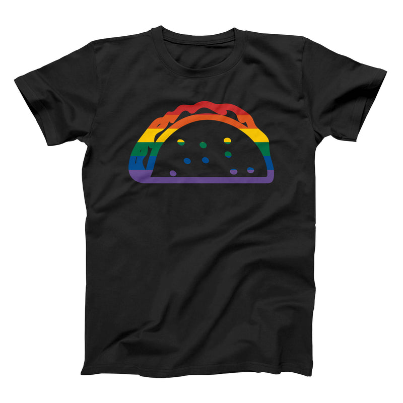 taco gear gay pride rainbow taco shirt in black