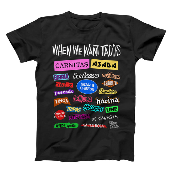 when we want tacos festival taco gear shirt in black