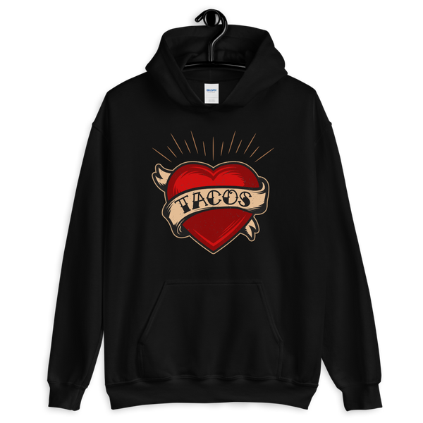 TACOS Heart Tattoo Pullover Hoodie - Taco Gear
