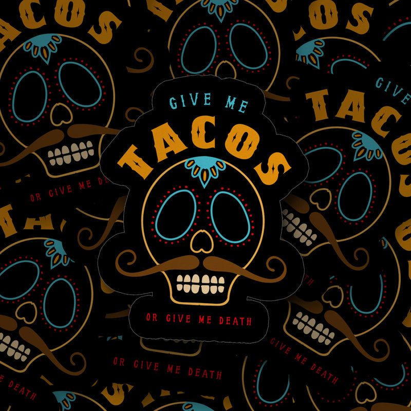 tacos or death taco gear sticker