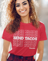 red Send Tacos Shirt - Taco Gear on model